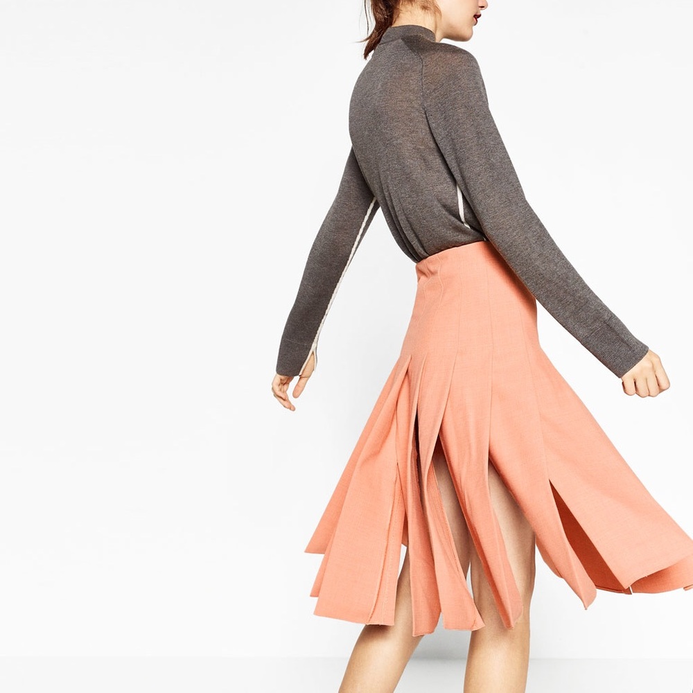 🌸NWT ZARA BOX PLEAT MIDI SKIRT🌸